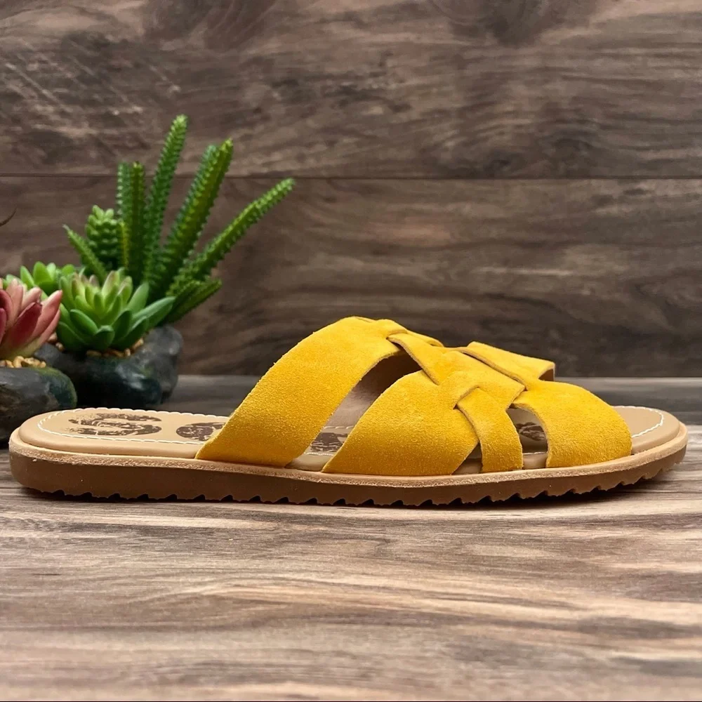NEW Sorel Ella Woven Suede Slide Sandal 8.5